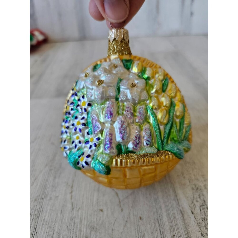 Patricia breen for my love flower basket AS IS ornament spring daffodils roses t